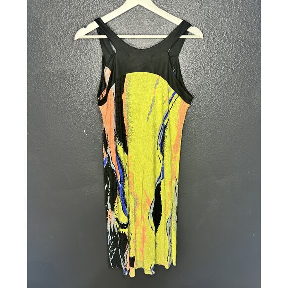 Jamie Sadock Women's Yellow/Multicolor Sleeveless Midi Length Dress Size Medium - Picture 3 of 6